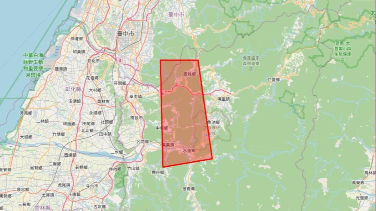 快訊/下班注意!中投10鄉鎮大雷雨預警 雨彈狂炸至7點34分