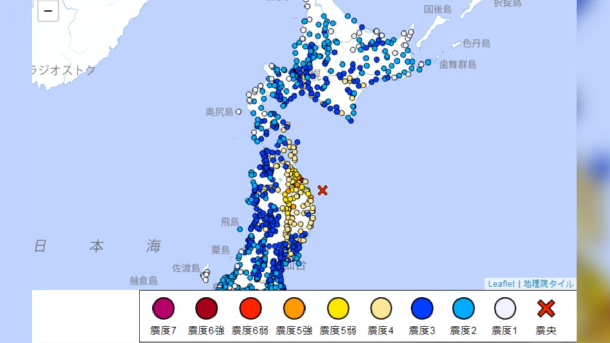 日本岩手縣近海6.9地震!青森震度6強 新幹線部分停駛
