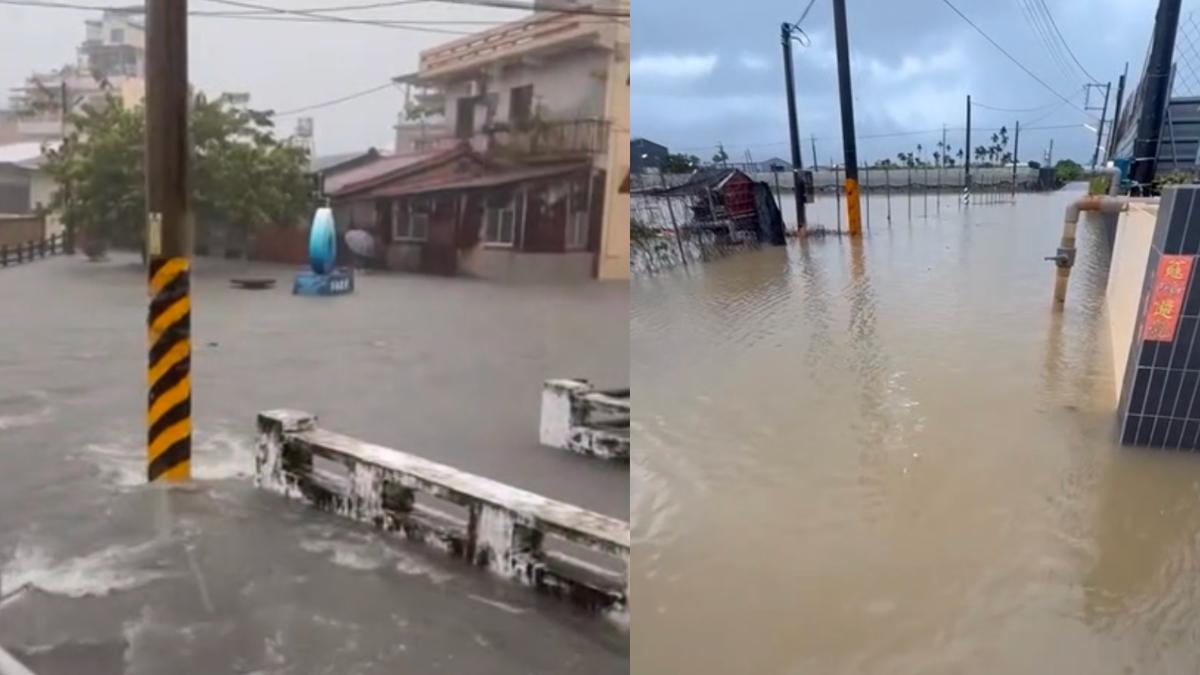 大雨炸屏東!民眾牽車渡河 周春米臉書遭「咕嚕咕嚕」灌爆