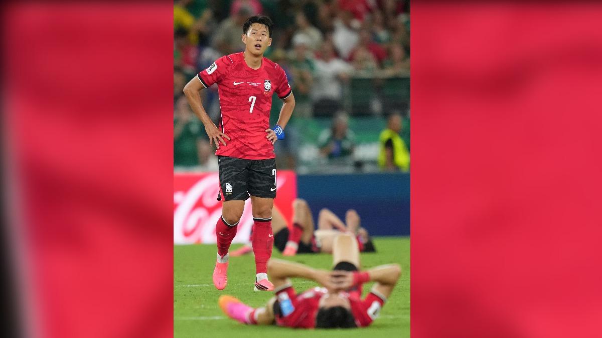 韓在世界盃A組關鍵戰役中，以0比1爆冷不敵南非，總教練洪明甫讓隊長孫興慜替補上陣的調度策略，遭外界批評。（圖／達志影像美聯社）