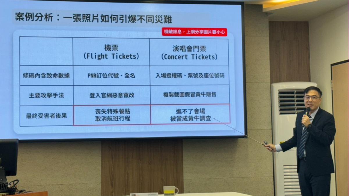 曬機票跟演唱會的門票，都有可能導致原PO遇到災難。（圖／數發部提供）