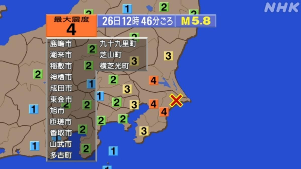 日本關東5.8地震東京也搖晃 成田機場關兩跑道、筑波快線停駛