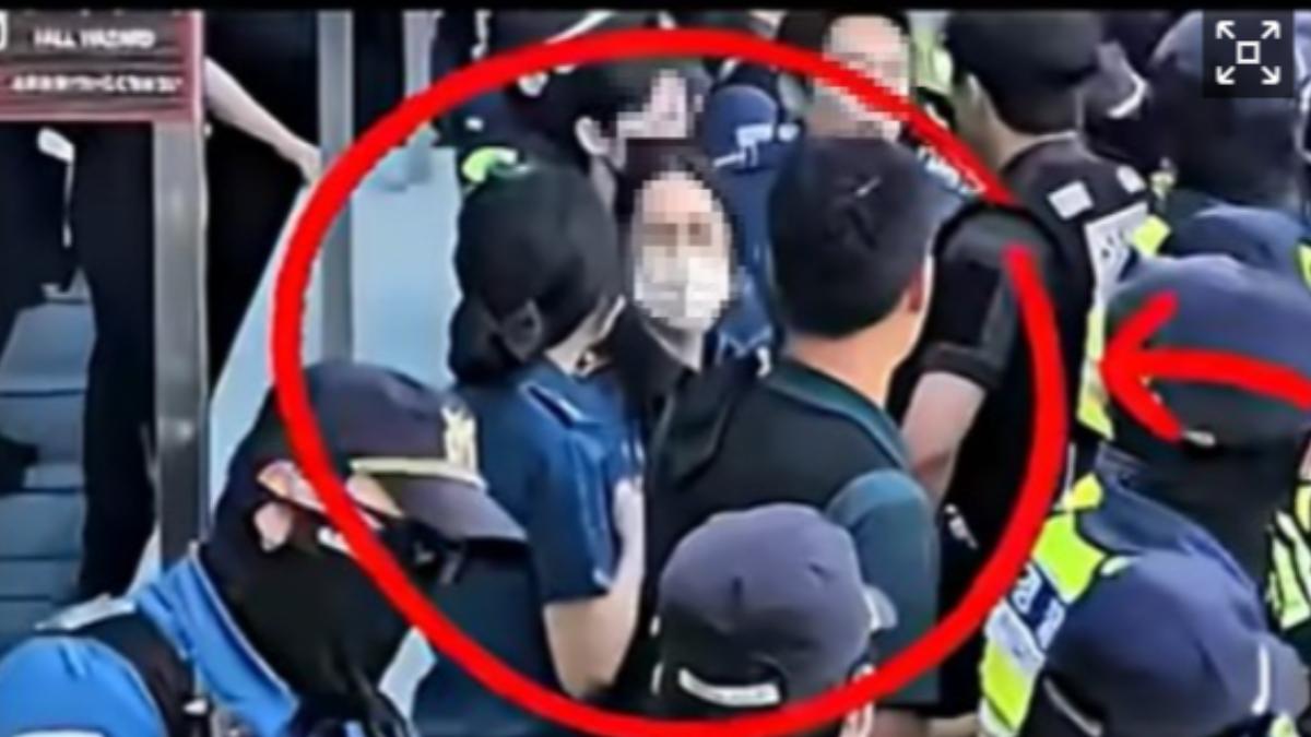 韓Youtuber在包圍計票所事件中，涉嫌散播假新聞被捕。(圖片來源:大邱警察廳)