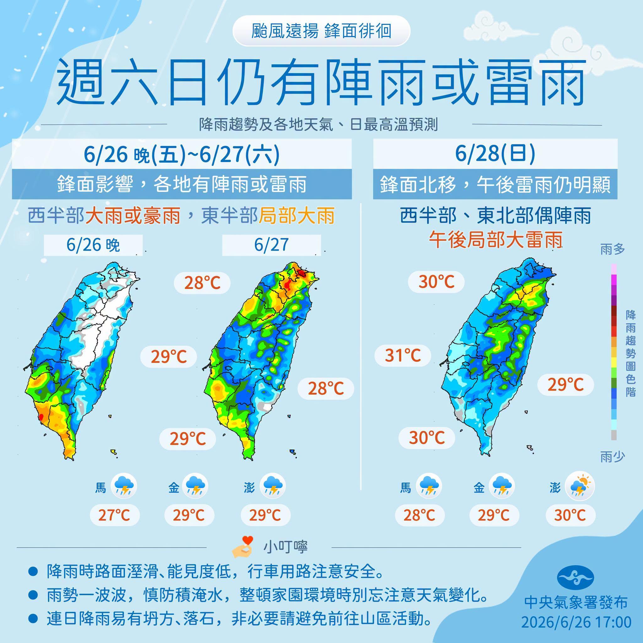 天氣預報-氣象預報-今天天氣-氣象署-豪雨特報