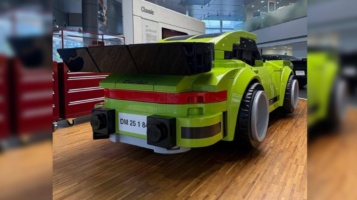 這輛911 Turbo樂高模型特別從斯圖加特來台。(圖/台北保時捷提供)