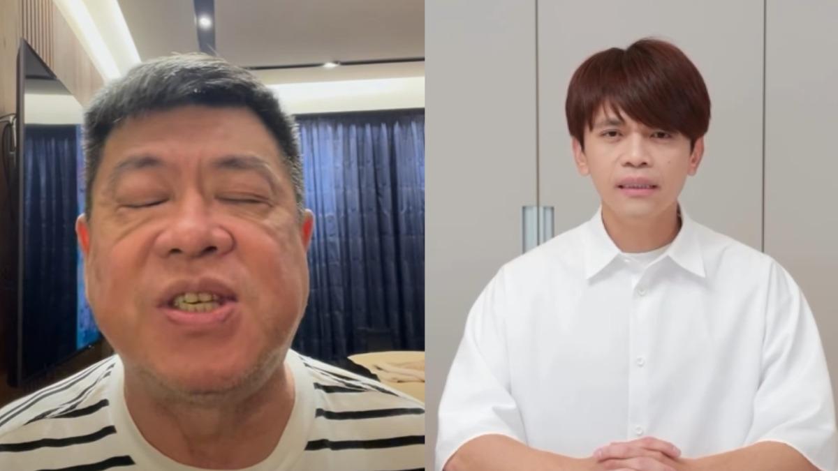 孫德榮（左）開轟蔡阿嘎賺太多在飄了。(圖／翻攝自臉書）