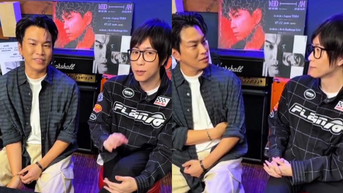 阿信和阿弟分享〈WHO〉一曲和聲,其實還找了冰球樂團的王助陣。(圖/翻攝自阿弟IG)