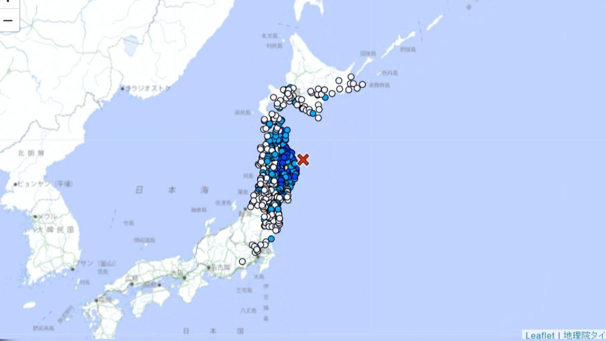 日本岩手縣外海6.0地震!岩手、青森最大震度4 深度40公里