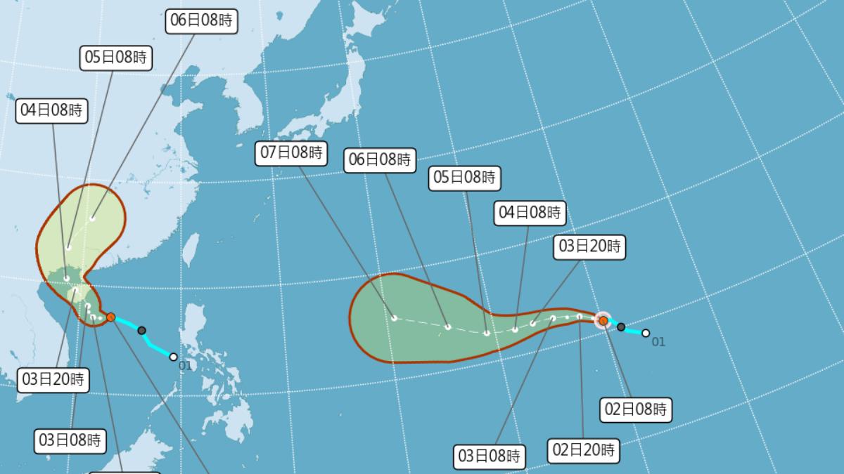 天氣/「巴威」今早8點生成輕颱 日氣象廳:朝台灣東方移動
