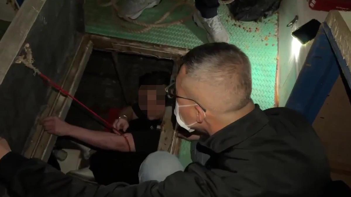 黃克誠藏身船舶密艙從金門偷渡至大陸，被海巡人員當場查獲。（圖／金門查緝隊提供）