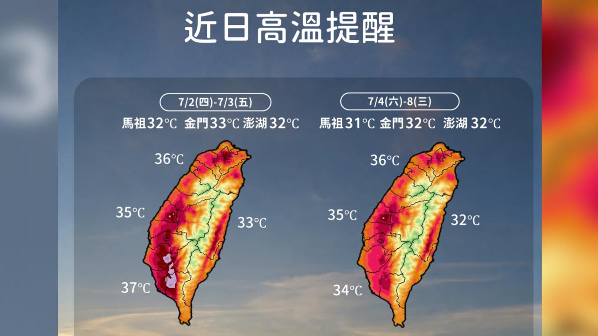 天氣/高溫連燒一周!這地連飆38度 輕颱巴威路徑仍待觀察