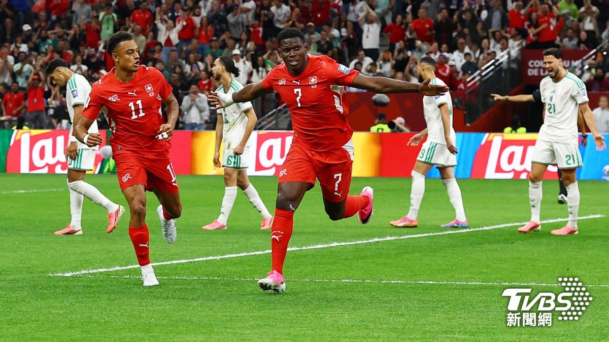 2026世界盃／雙前鋒各進一球！瑞士2：0擊潰阿爾及利亞晉級16強