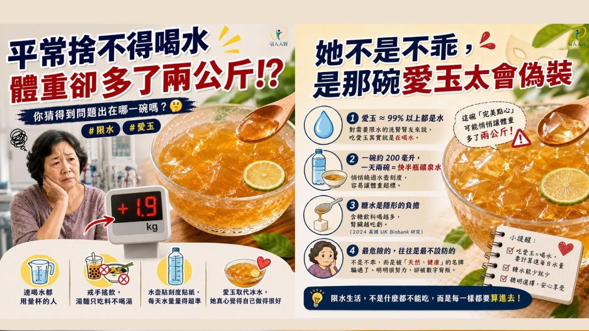 健康食品「愛玉」糖水惹禍 洗腎者飲控失算「胖2公斤」