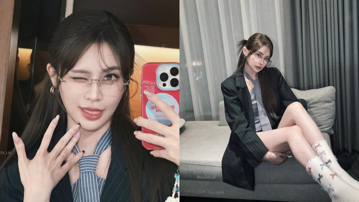 卸任立委變身執行長!賴品妤戴眼鏡長腿自拍爆紅