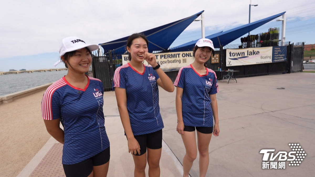 右起Olivia、Kelly、Karen三位表現優異,入選Team USA 代表美國參加各項國際龍舟賽事。(圖/粘祐誠攝)