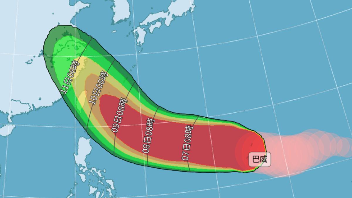 巴威颱風暴風侵襲率「4縣市」破6成　週五、六風雨最猛