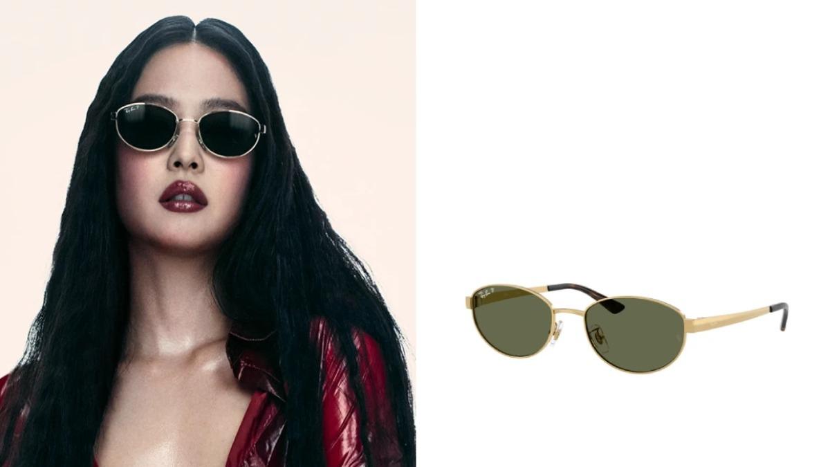 Jennie 同款RAY-BAN:RB3774D 001/9A。(圖/Ray-Ban)