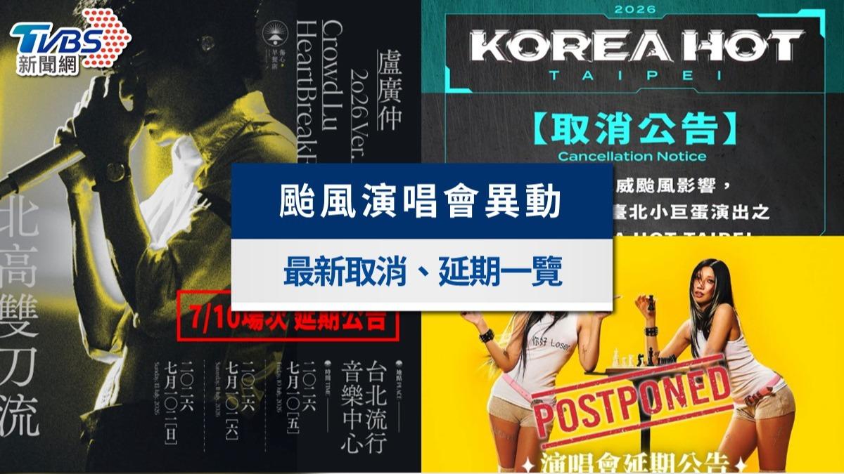 巴威颱風演唱會異動|盧廣仲、NMIXX、五月天取消延期最新消息(不斷更新)