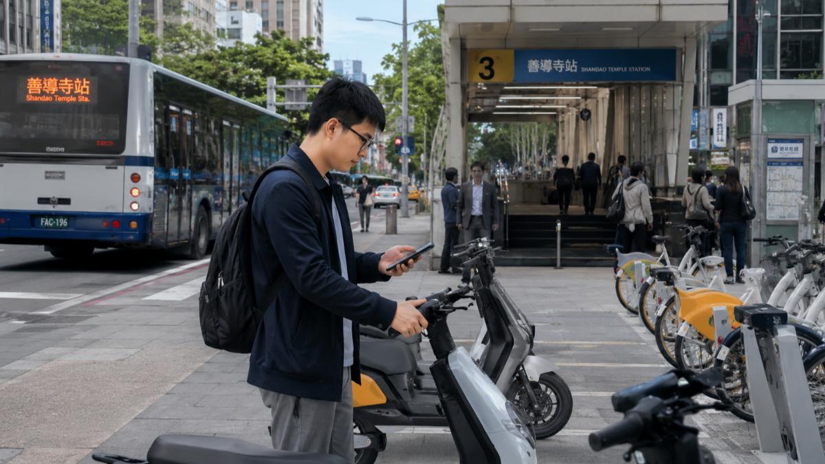 都會區移動新常態,TPASS、YouBike、共享機車各自分工。(示意圖/AI)