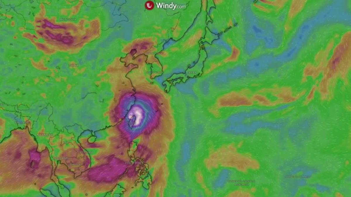 圖為巴威颱風11日預測位置。（圖／達志影像路透社）