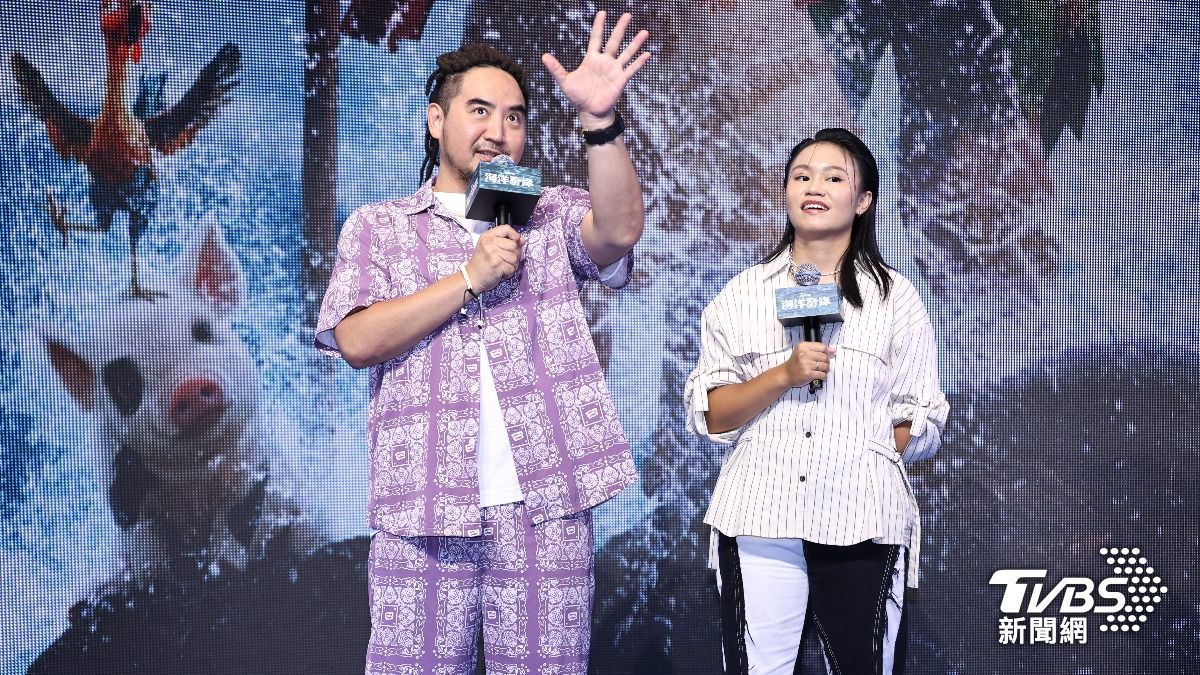 「莫娜」Makav真愛(右)與「毛伊」Matzka瑪斯卡現身《海洋奇緣》首映會。(圖/張哲鳴攝)