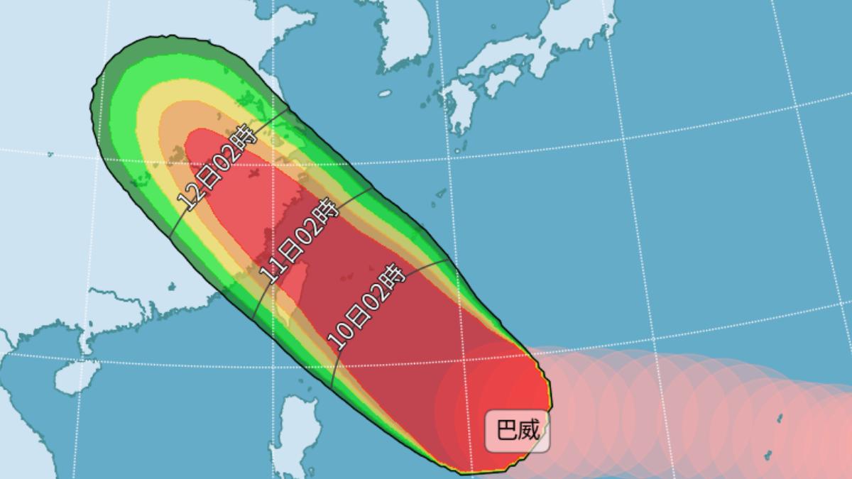天氣/颱風假穩了?巴威撲台暴風圈侵襲率「10縣市破95%」