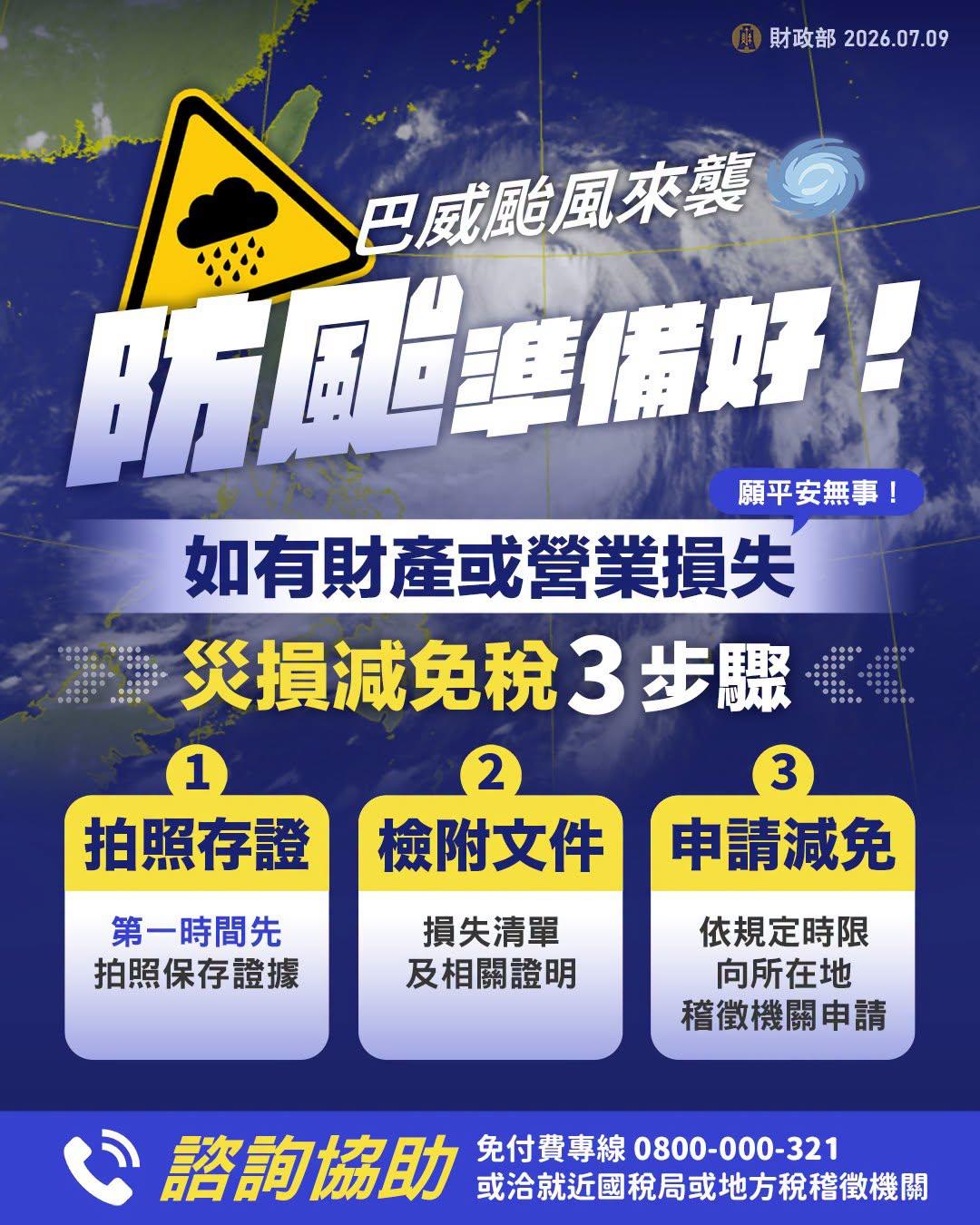 巴威颱風-巴威颱風災損-災損減稅-巴威颱風假-巴威颱風停班停課
