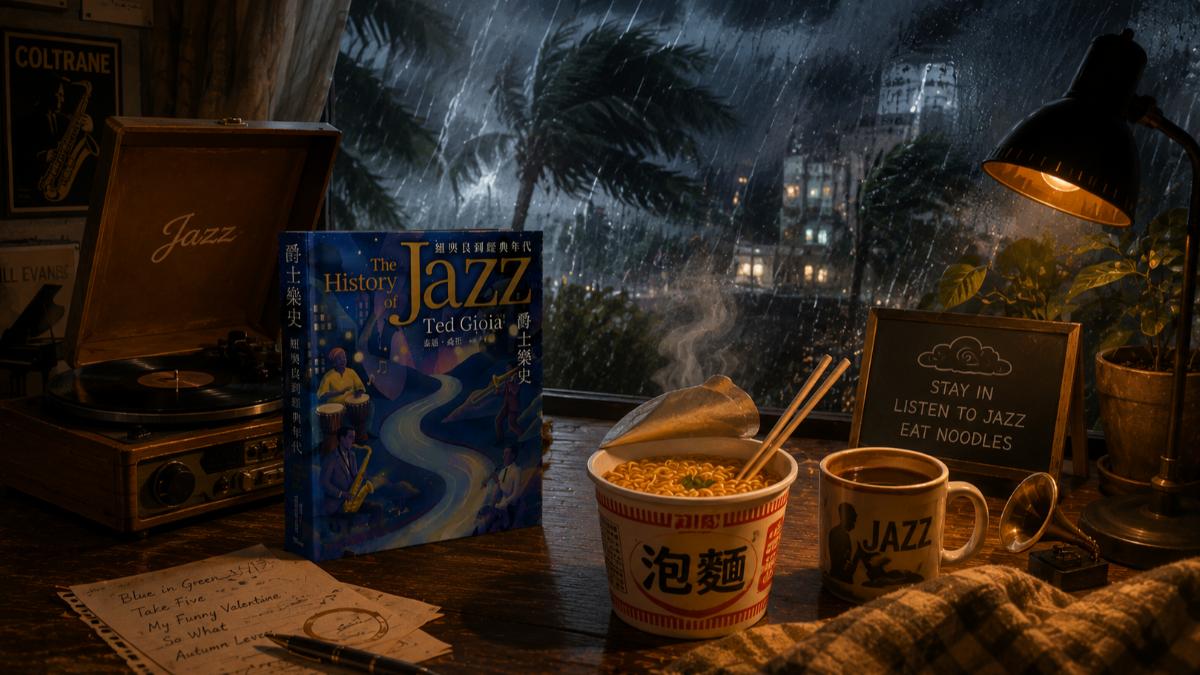 T閱讀/颱風來襲窗外狂風暴雨 唯有爵士樂與泡麵不可辜負