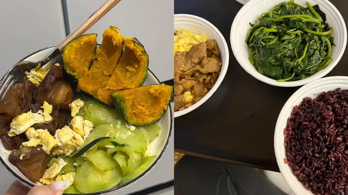 飲食部分她採用「211餐盤」搭配法，也就是兩份蔬菜、一份優質蛋白質、一份健康澱粉。（圖／翻攝自小紅書）