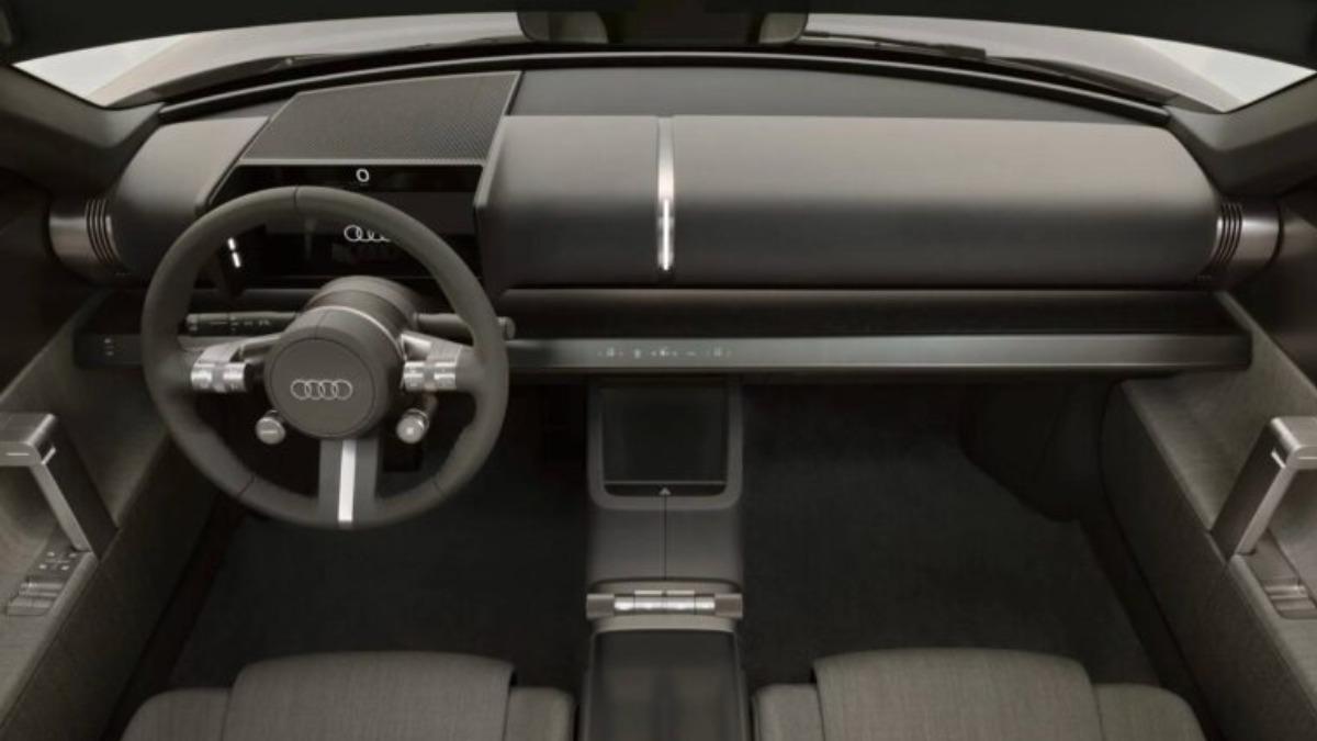 Concept C Roadster則採用橫向中控螢幕,同樣沒有刻意放大螢幕尺寸,方向盤也重新加入旋鈕控制。(圖/Audi提供)