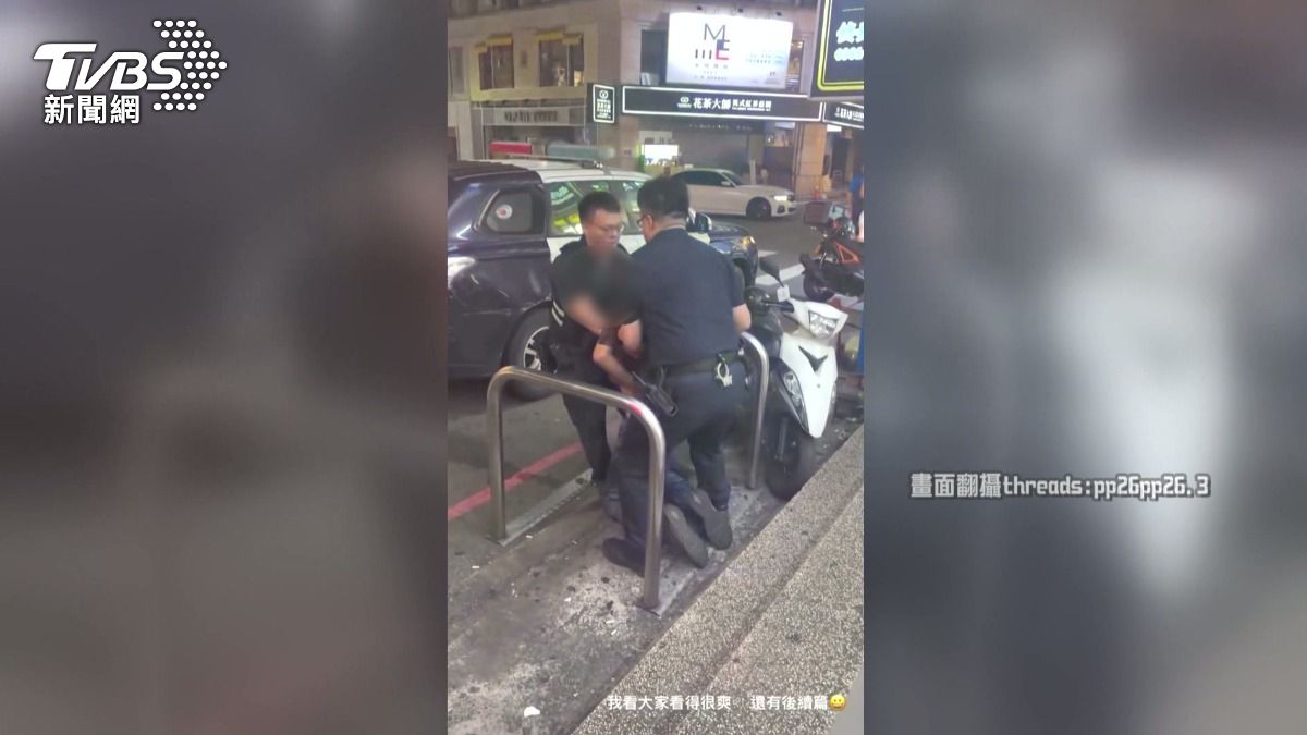 王姓男子酒醉情形明顯,且叫囂推擠辱罵他人,依法對其實施保護管束,將他帶返派出所安置。(圖/民眾提供)