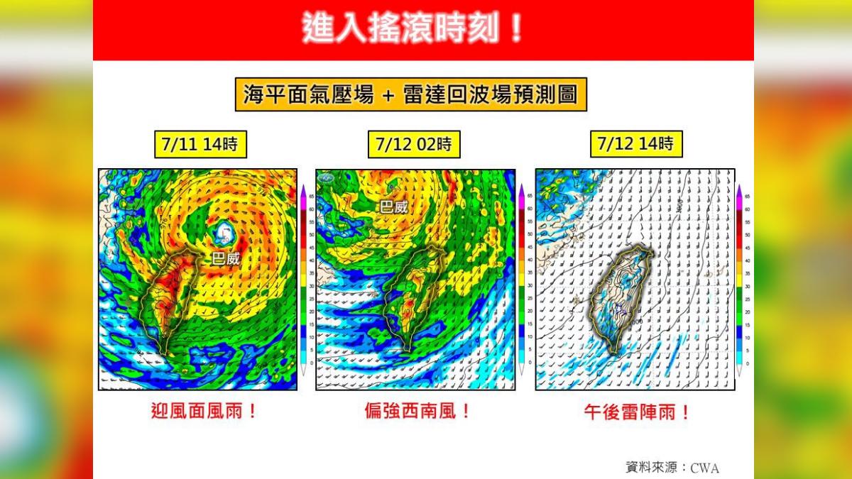 天氣/進入搖滾時刻!巴威逼近「黃金20小時」風雨浪最大