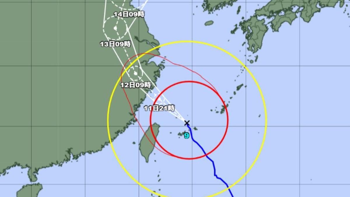 巴威颱風最新路徑。(圖/翻攝自日本氣象廳)