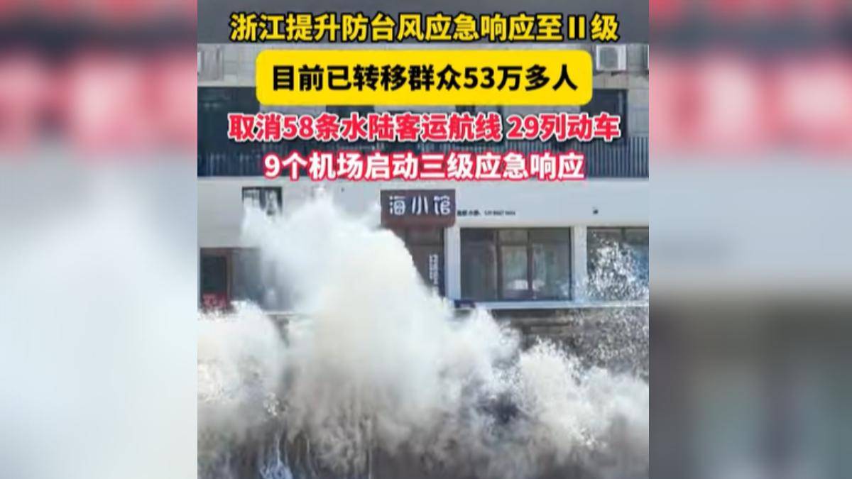 巴威直衝浙江！陸緊急「撤離53萬人」　高鐵停駛、海陸空全封鎖