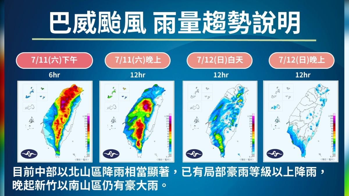 天氣/巴威現在影響最劇烈!今晚防豪大雨 最快明解除海陸警