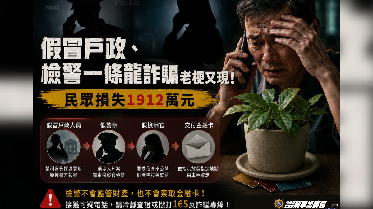 假檢警老哏!提款卡藏花盆 男被盜領1912萬、淪洗錢被告