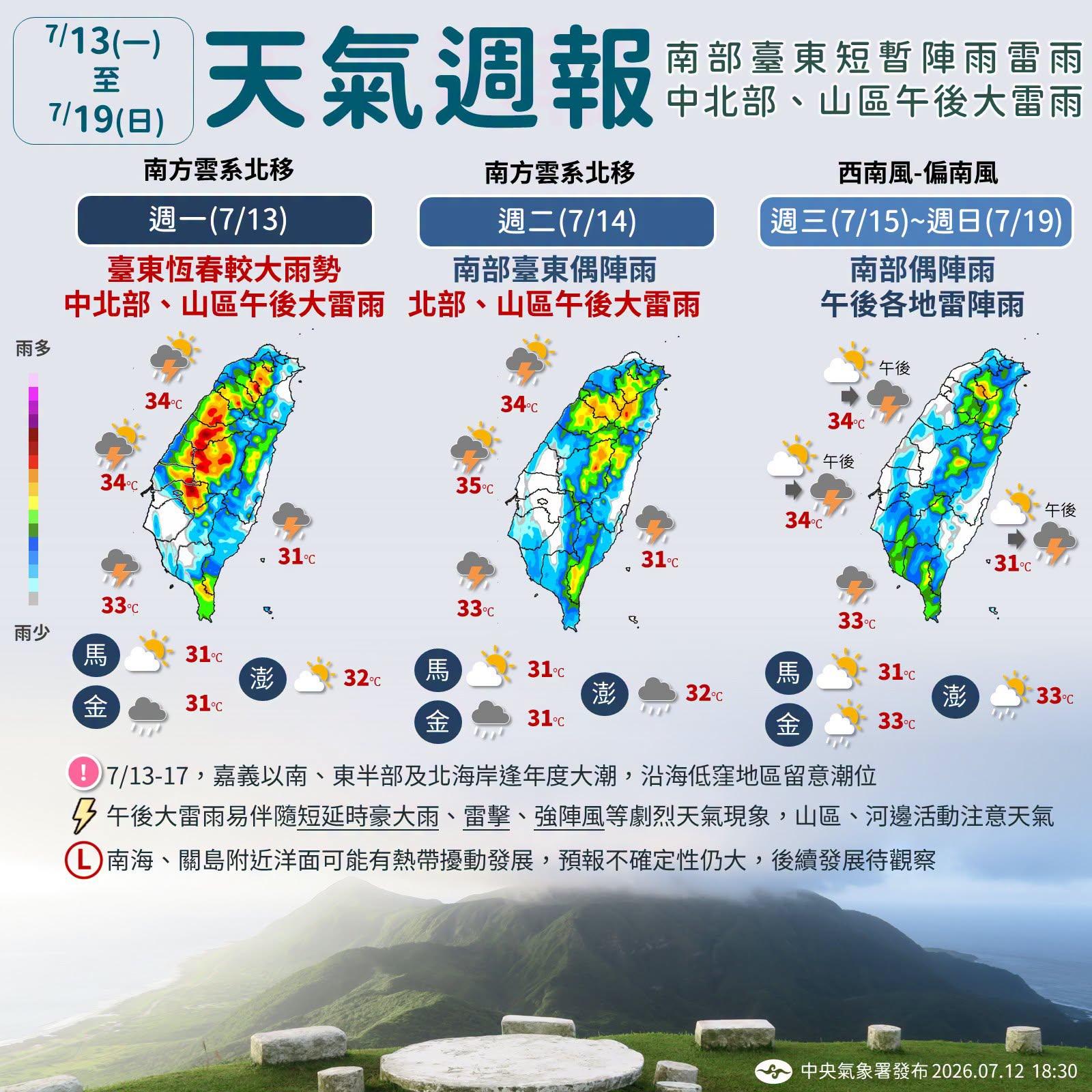 明天的天氣-一週天氣-今天天氣-氣象署-天氣預報