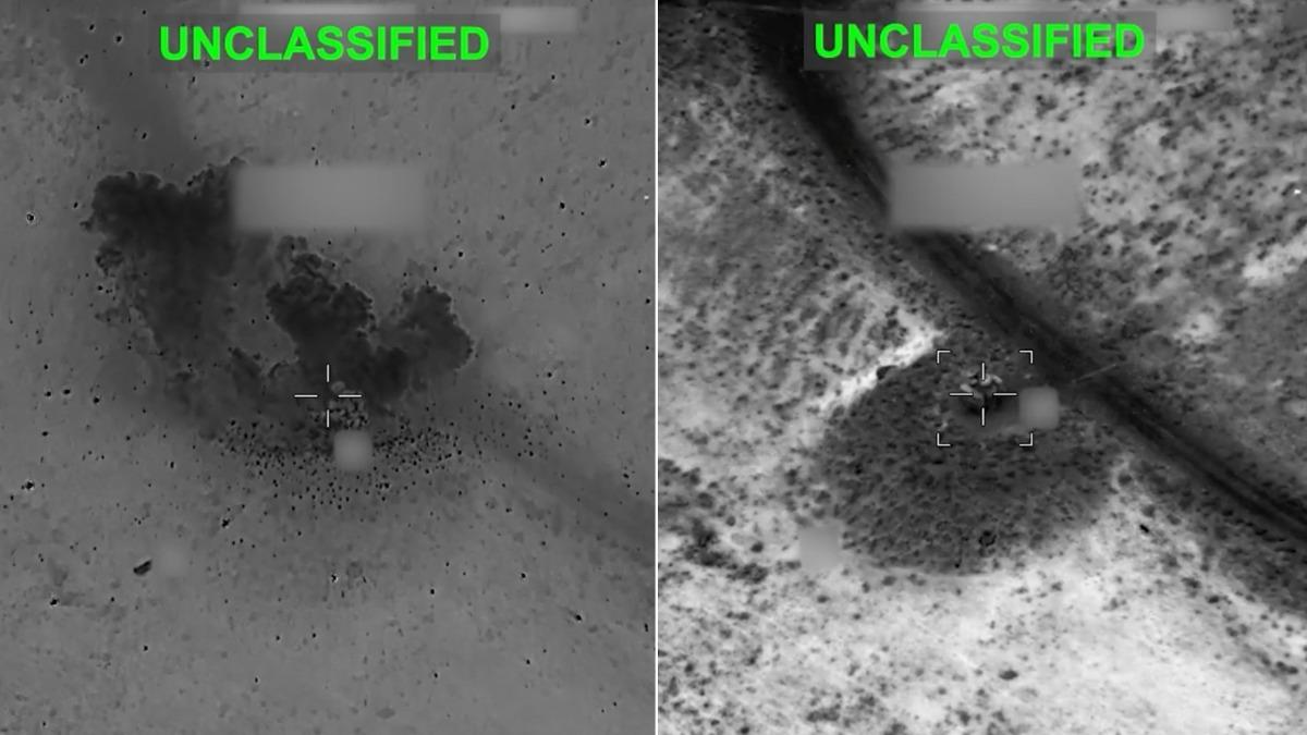 美軍轟炸伊朗目標。（圖／翻攝自X@CENTCOM）