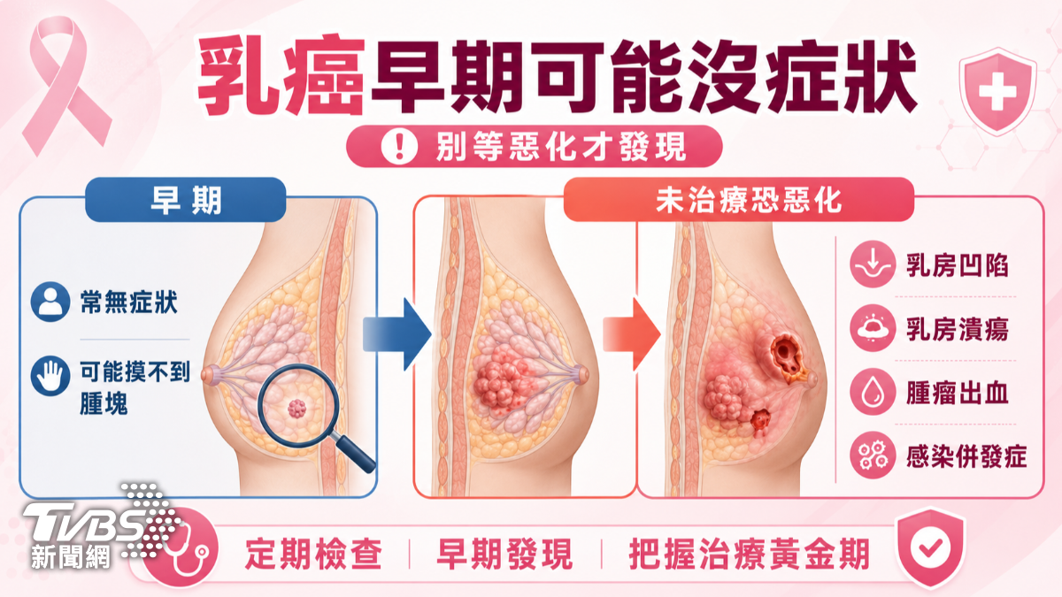 摸到乳房腫塊先別慌！醫師揭乳癌警訊、檢查時機一次看懂  (圖／TVBS)