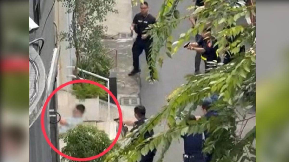 新竹男持刀闖音樂教室亂刀砍死妹婿！拒捕中彈倒地哀嚎　對峙畫面曝