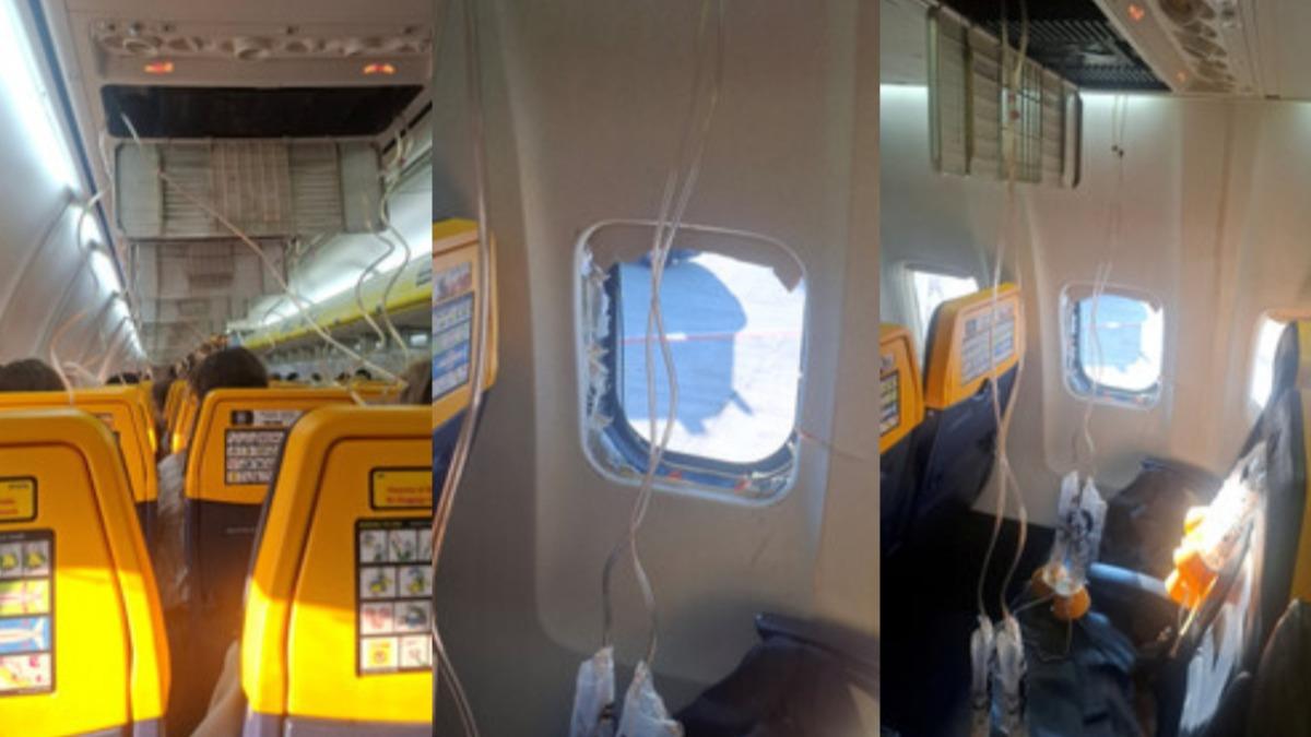 瑞安航空機窗破裂!男客遭吸出窗外 妻死命拉回:要死一起死