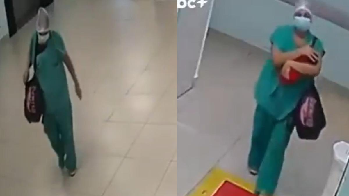 巴西一名婦產科醫院女護理技術員試圖從醫院偷走嬰兒。（圖／翻攝Ｘ@jornalnh）