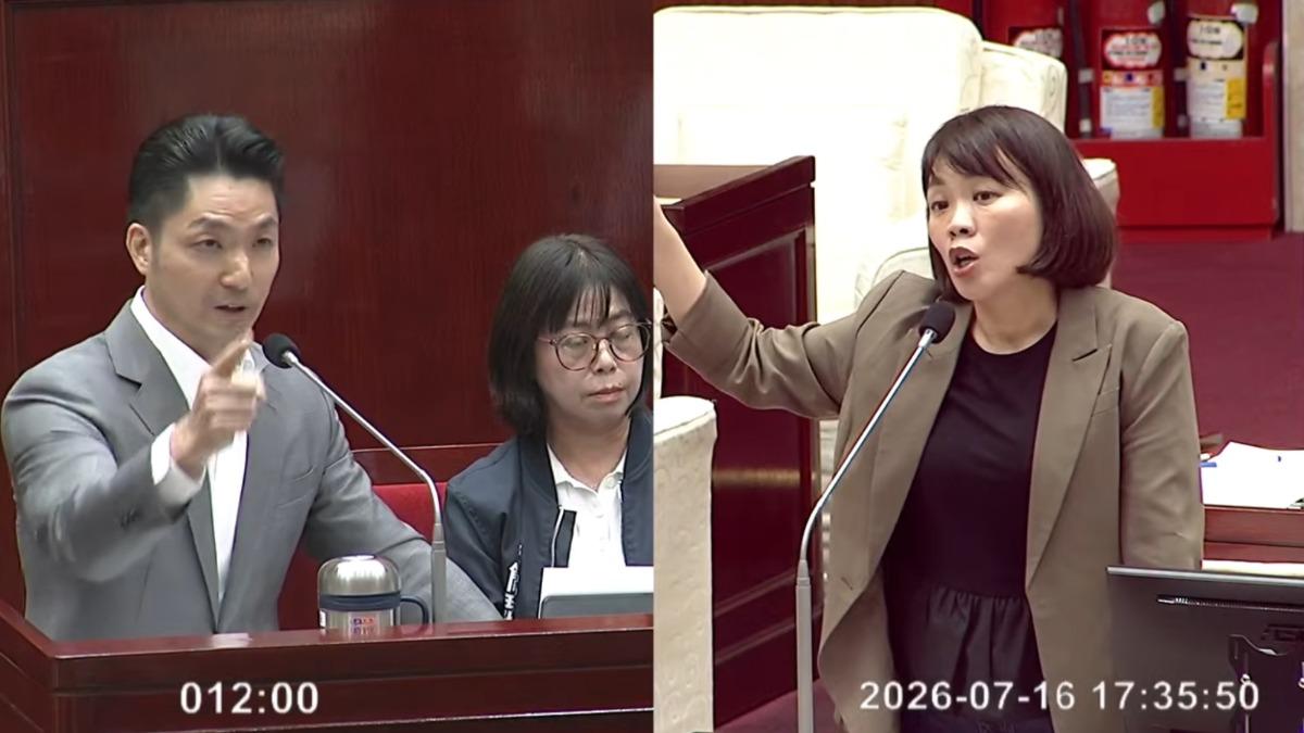 台北市長蔣萬安與議員簡舒培在議會上激烈交鋒。(圖/翻攝畫面)