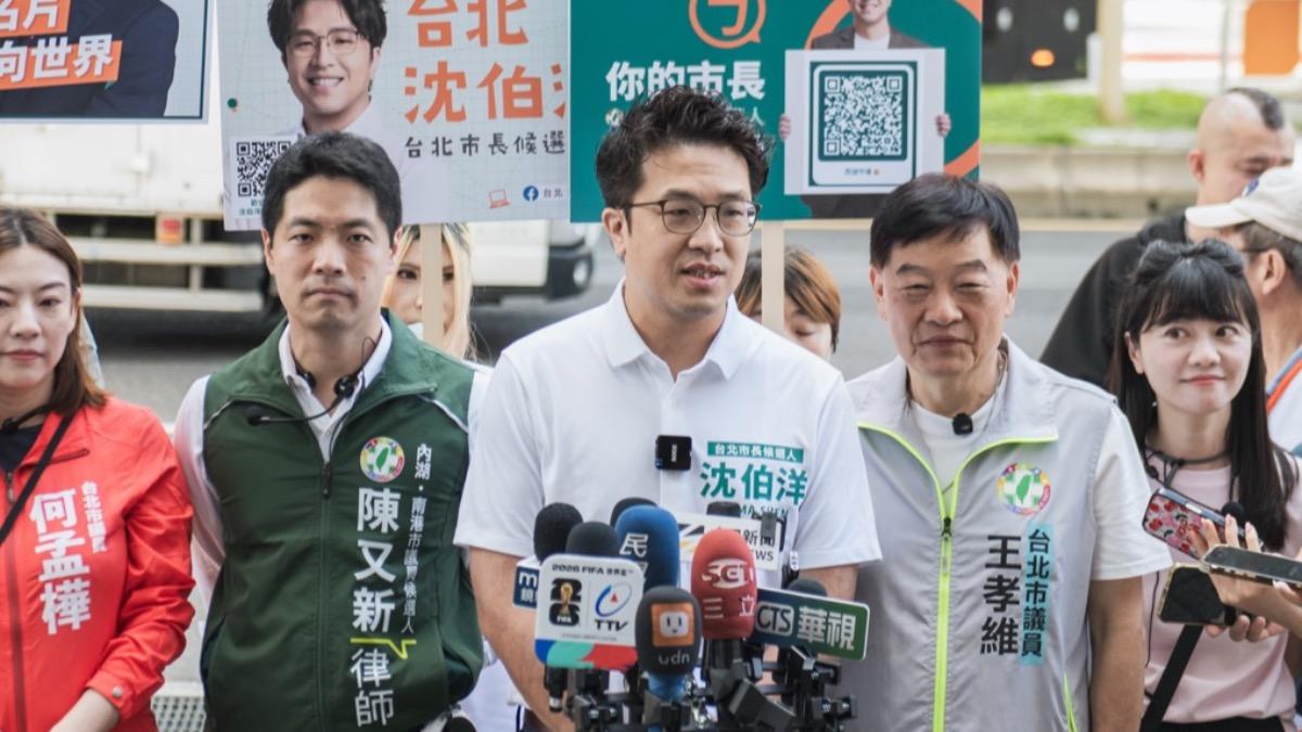 民進黨台北市長參選人沈伯洋17日批評，台北市長蔣萬安在食安議題上「雙標」。（圖／沈伯洋競辦提供）