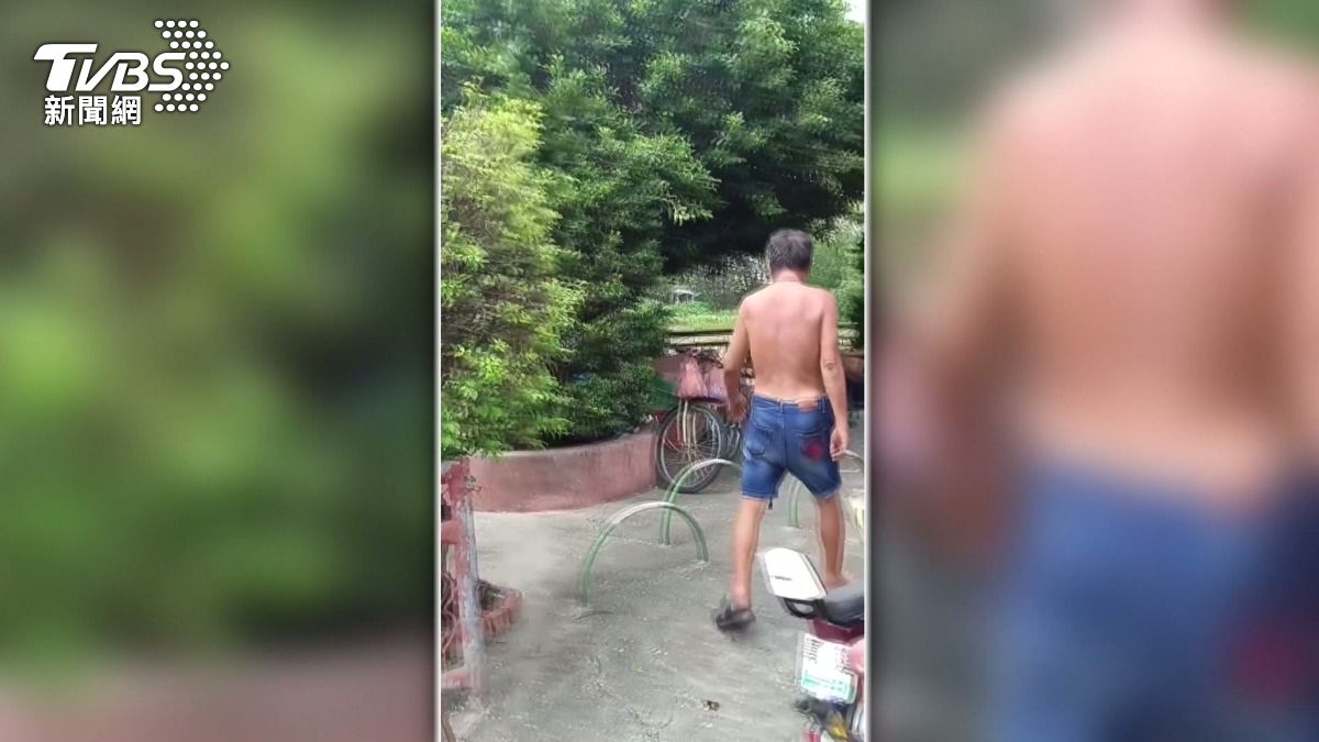 張姓老翁平時有家不回，喜歡在湖邊喝酒，醉了就在街上遊蕩鬧事。(圖／TVBS)