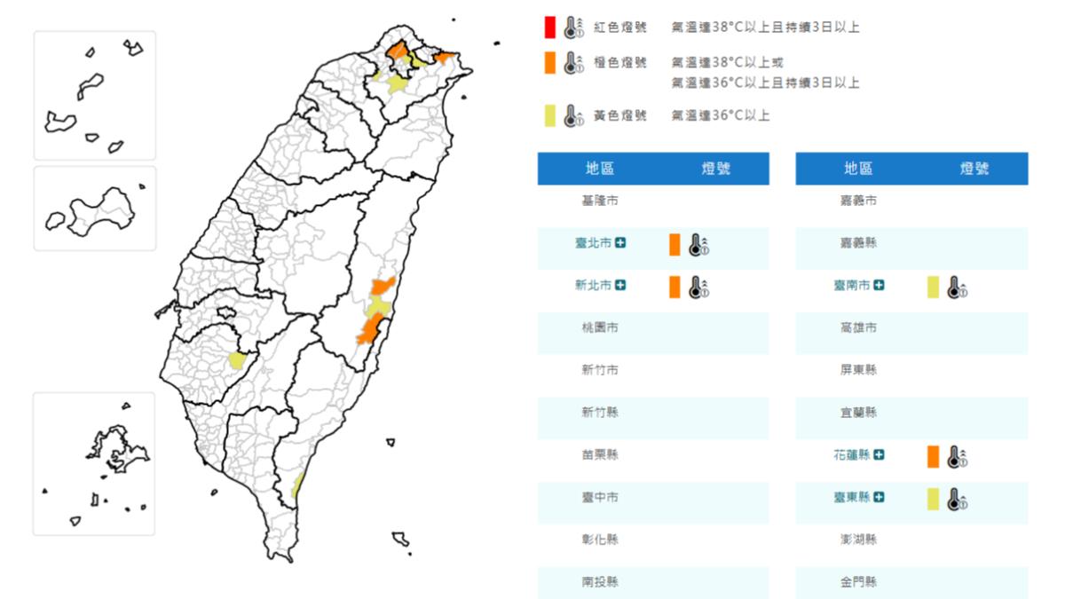天氣／西南風沉降熱爆！5縣市高溫資訊　雙北注意連續36度高溫