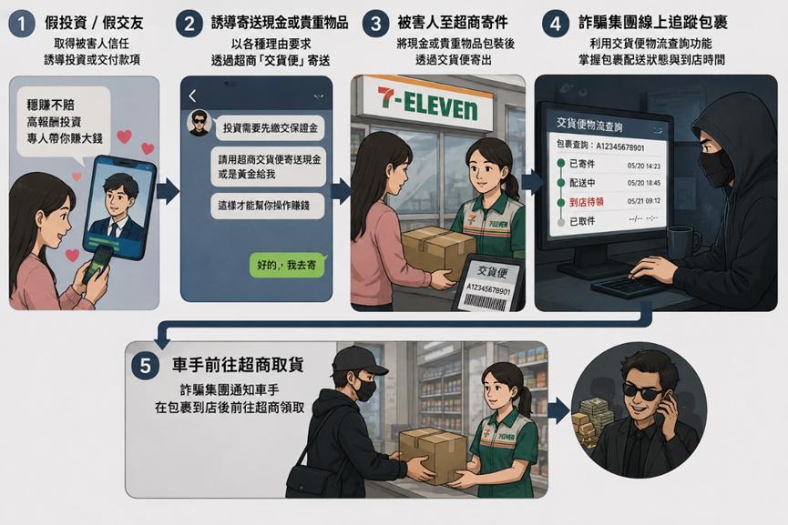 「交貨便」詐騙流程。（圖／警方提供）