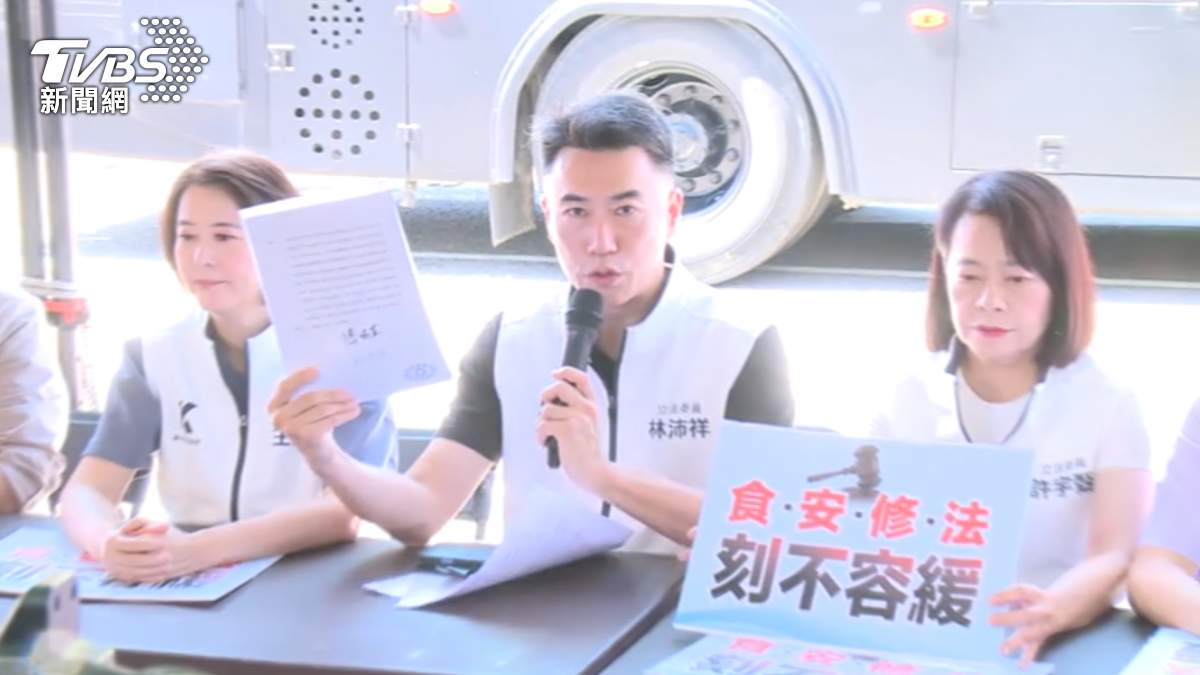 國民黨立院黨團於凱道召開記者會,宣布將食安法修法草案送交立院審議。(圖/TVBS)
