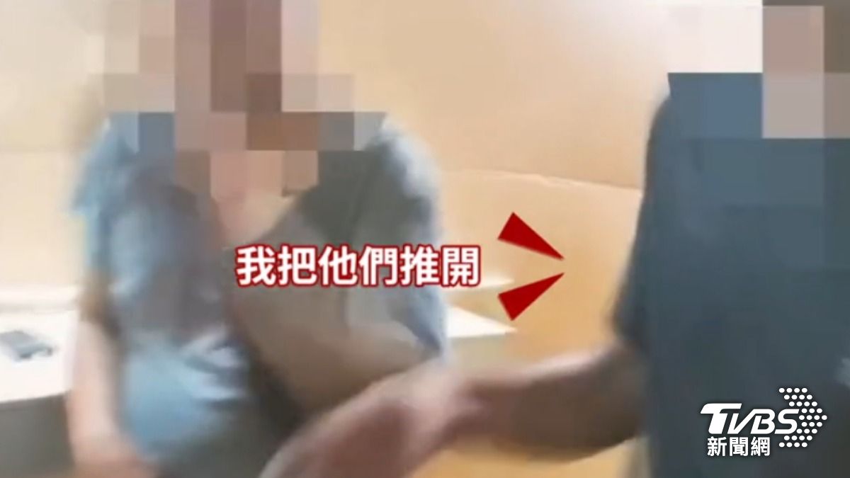 兩名男子爆發肢體衝突，勸架的民眾也受到波及。（圖／TVBS）