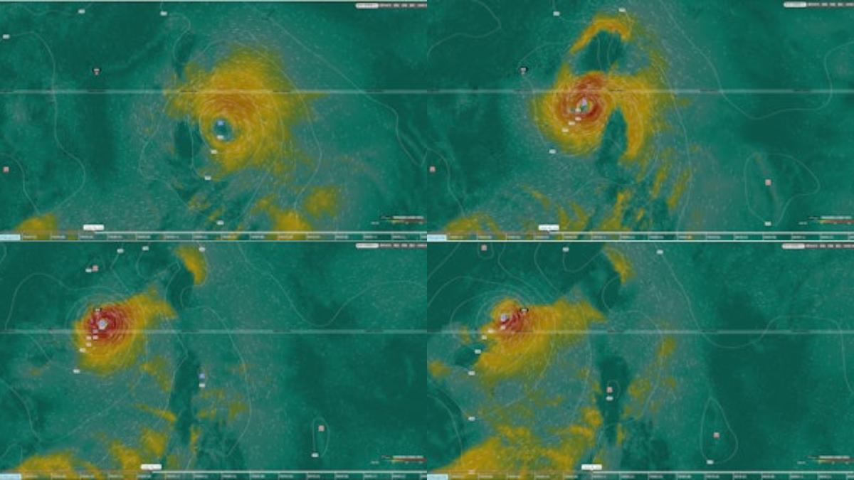 歐洲中期天氣預報中心（ECMWF）7月21日的預測顯示，預估該系統將發展為較強的熱帶氣旋，圖為預測7月24日下午2點的位置。（圖／翻攝自香港天文台天氣網頁）